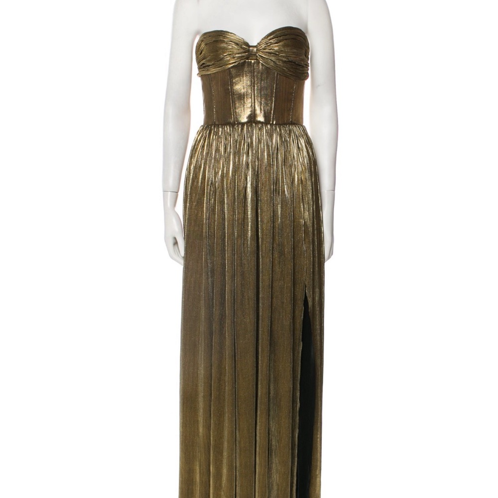 Bronx and Banco Gold Strapless Gown